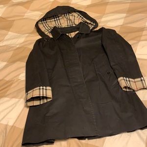 Burberry black keen length cotton trench coat